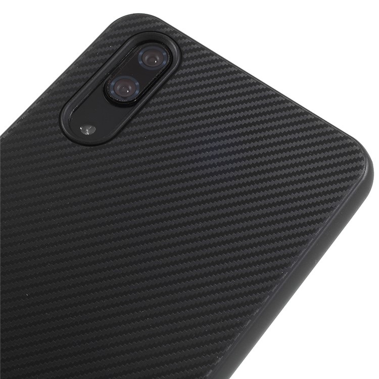 IPAKY Carbon Fiber Texture TPU Phone Casing for Huawei P20 - Black-3