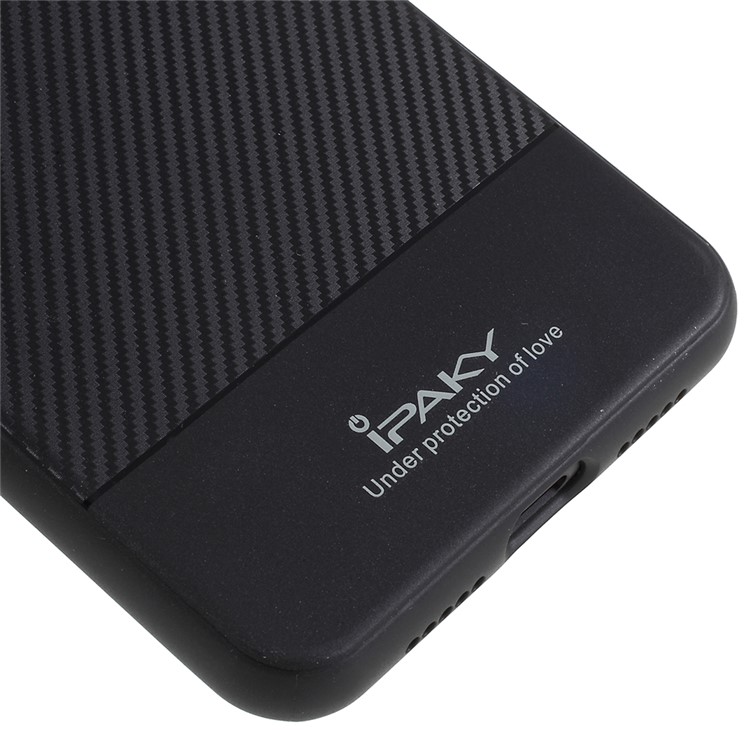 IPAKY Carbon Fiber Texture TPU Phone Casing for Huawei P20 - Black-4