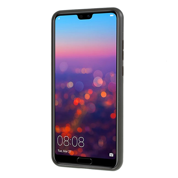 IPAKY Carbon Fiber Texture TPU Phone Case for Huawei P20 - Grey-3