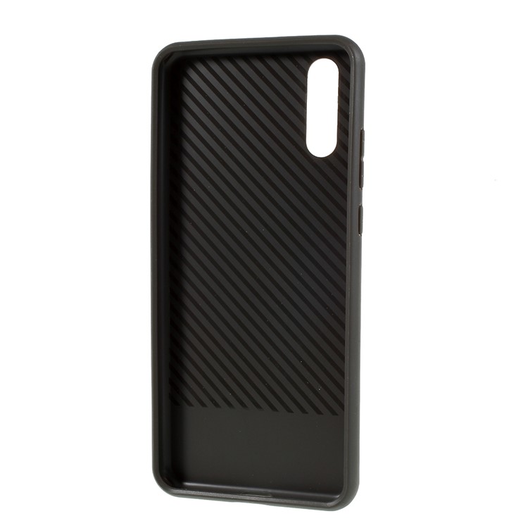 IPAKY Carbon Fiber Texture TPU Phone Case for Huawei P20 - Grey-4