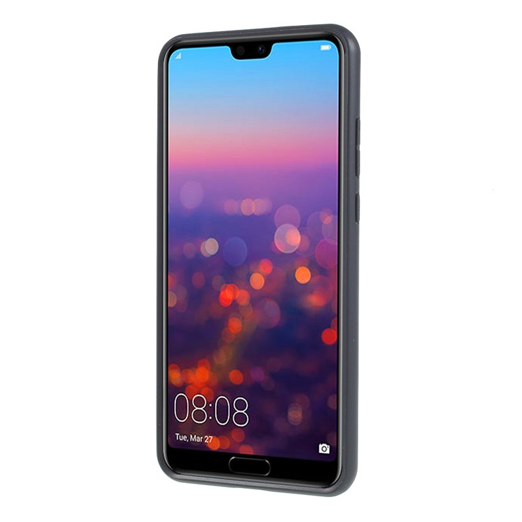 IPAKY Carbon Fiber Texture TPU Phone Shell for Huawei P20 - Dark Blue-3