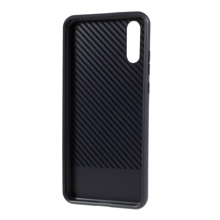 IPAKY Carbon Fiber Texture TPU Phone Shell for Huawei P20 - Dark Blue-4