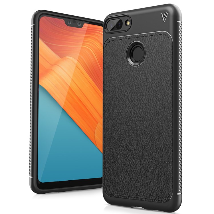 IVSO Gentry Series Litchi Texture Leather Coated TPU Case for Huawei Honor 9i (2018) 5.84-inch - Black-1