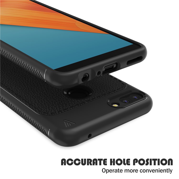 IVSO Gentry Series Litchi Texture Leather Coated TPU Case for Huawei Honor 9i (2018) 5.84-inch - Black-5