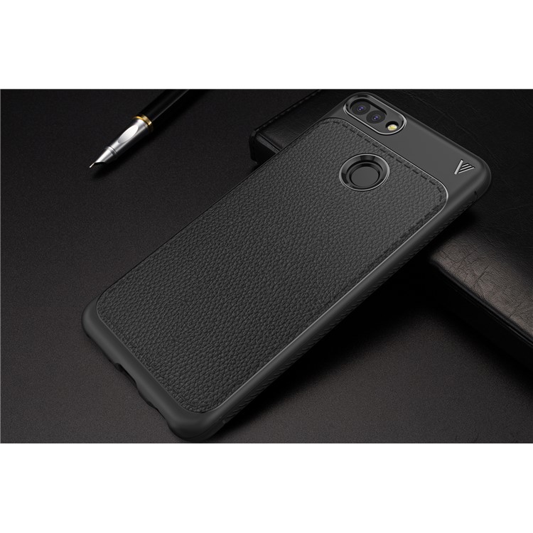 IVSO Gentry Series Litchi Texture Leather Coated TPU Case for Huawei Honor 9i (2018) 5.84-inch - Black-7