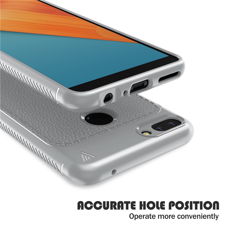 IVSO Gentry Series Litchi Texture Leather Coated TPU Cover for Huawei Honor 9i (2018) 5.84-inch - Grey-5