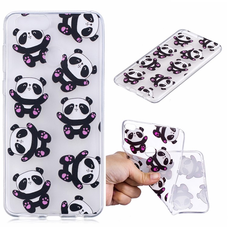 Pattern Printing IMD TPU Back Casing for Huawei Honor 7X - Cute Pandas-1