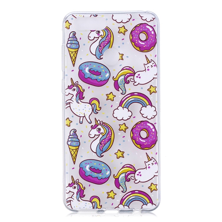 Pattern Printing IMD TPU Back Case for Huawei Honor 7X - Doughnuts and Unicorns-3