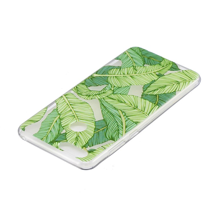 Pattern Printing IMD TPU Back Shell for Huawei Honor 7X - Green Leaves-3