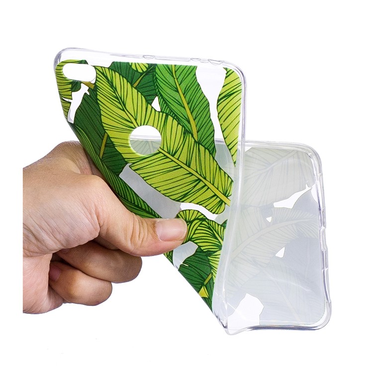 Pattern Printing IMD TPU Back Shell for Huawei Honor 7X - Green Leaves-5