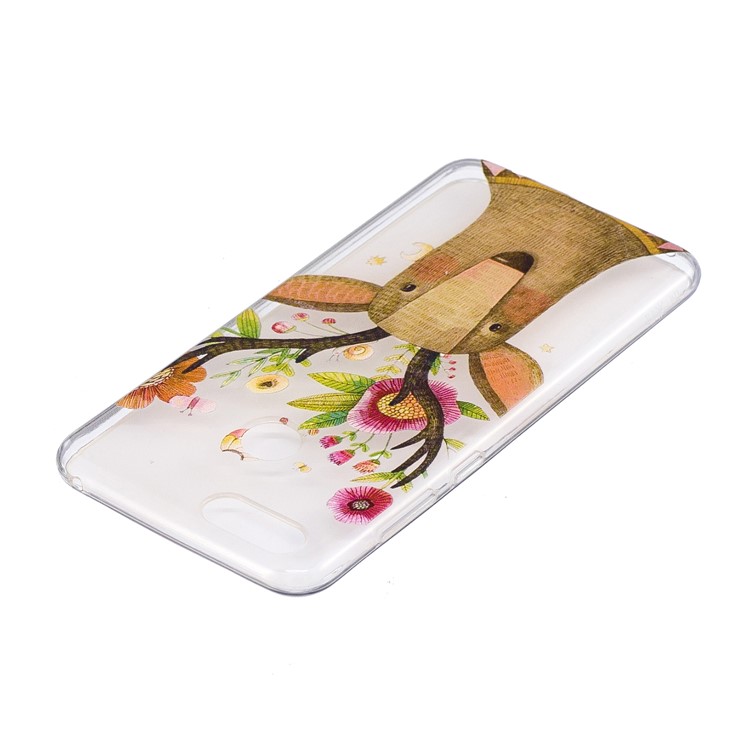 Pattern Printing IMD TPU Back Casing Cover for Huawei Honor 7X - Flowered Elk-7