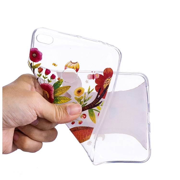 Pattern Printing IMD TPU Back Casing Cover for Huawei Honor 7X - Flowered Elk-9
