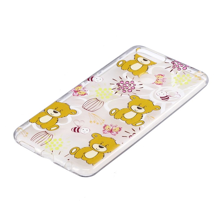 Pattern Printing IMD TPU Back Cellphone Case for Huawei Honor 7X - Brown Bear-4
