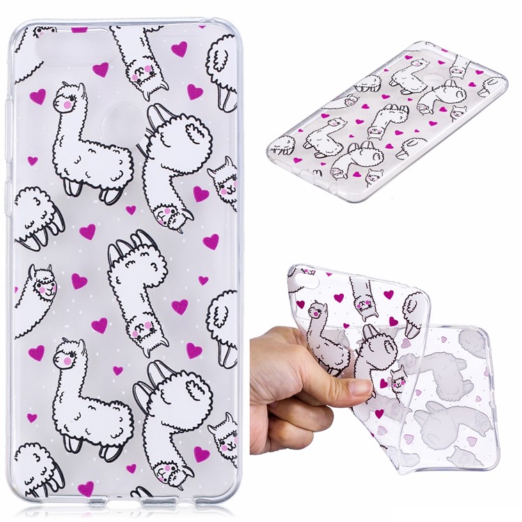 Pattern Printing IMD TPU Back Mobile Phone Case for Huawei Honor 7X - Alpacas-1