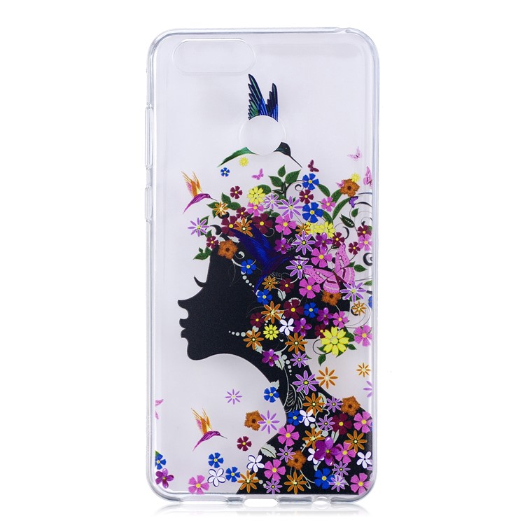 Pattern Printing IMD TPU Back Mobile Phone Cover for Huawei Honor 7X - Flowered Girl-2