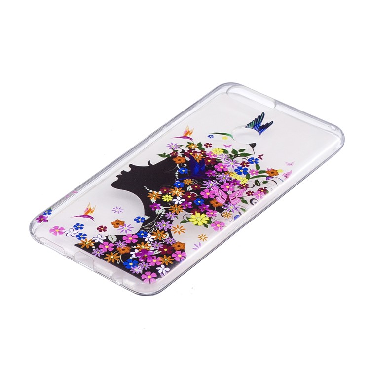 Pattern Printing IMD TPU Back Mobile Phone Cover for Huawei Honor 7X - Flowered Girl-3