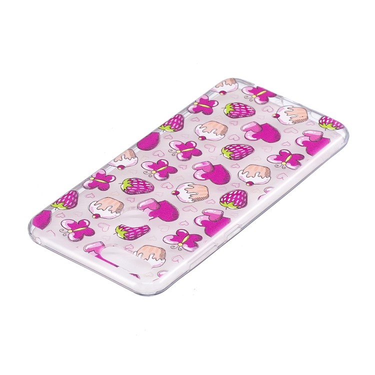 Pattern Printing IMD TPU Back Mobile Accessory Case for Huawei Honor 7X - Cake and Strawberry-4