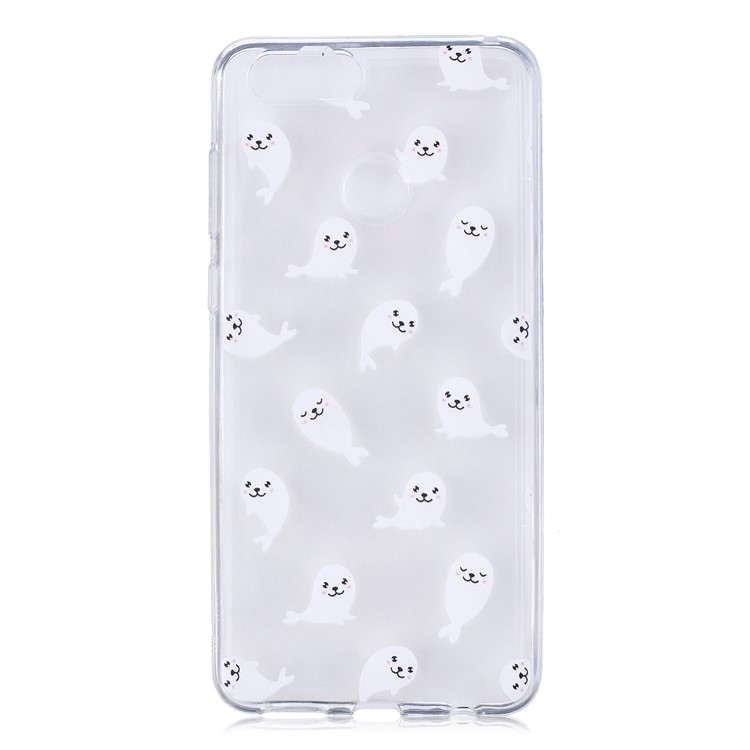 Pattern Printing IMD TPU Back Phone Protection Case for Huawei Honor 7X - Sea Lion-2