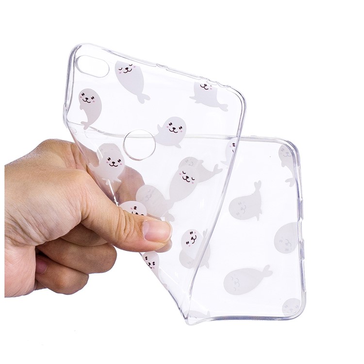 Pattern Printing IMD TPU Back Phone Protection Case for Huawei Honor 7X - Sea Lion-5