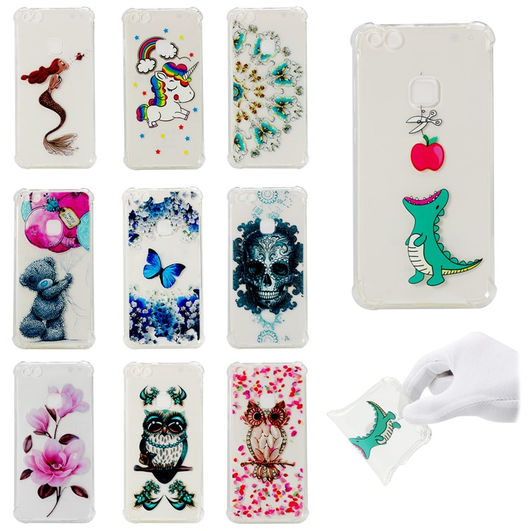 Pattern Printing TPU Accessory Case for Huawei P10 Lite - Vivid Flower-7
