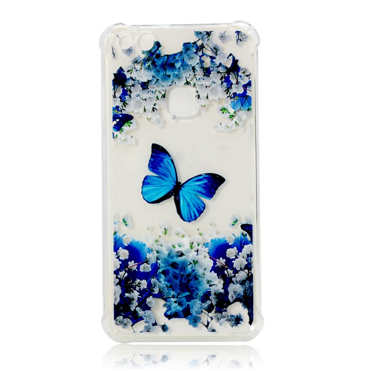 For Huawei P10 Lite Pattern Printing Soft TPU Case Accessory - Butterfly and Flower-2