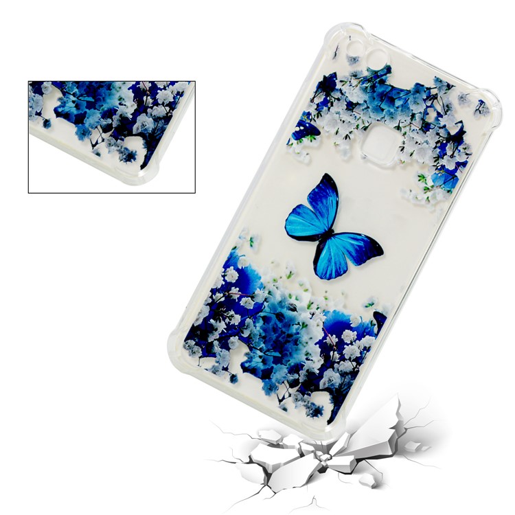 For Huawei P10 Lite Pattern Printing Soft TPU Case Accessory - Butterfly and Flower-3