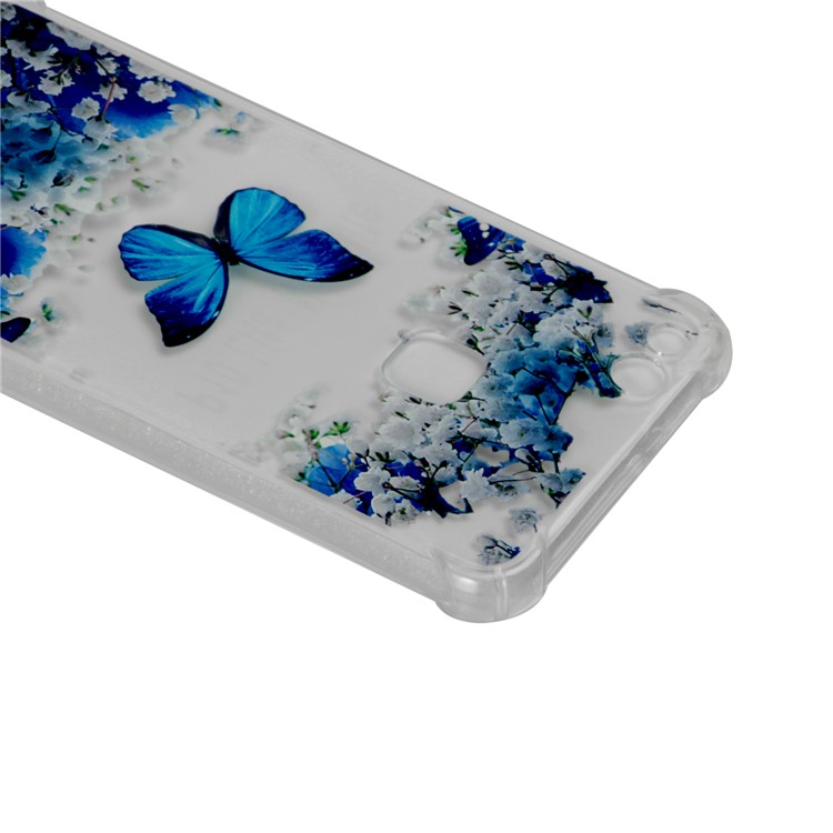 For Huawei P10 Lite Pattern Printing Soft TPU Case Accessory - Butterfly and Flower-4