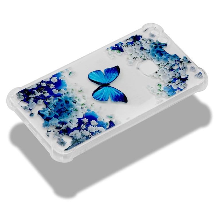 For Huawei P10 Lite Pattern Printing Soft TPU Case Accessory - Butterfly and Flower-5