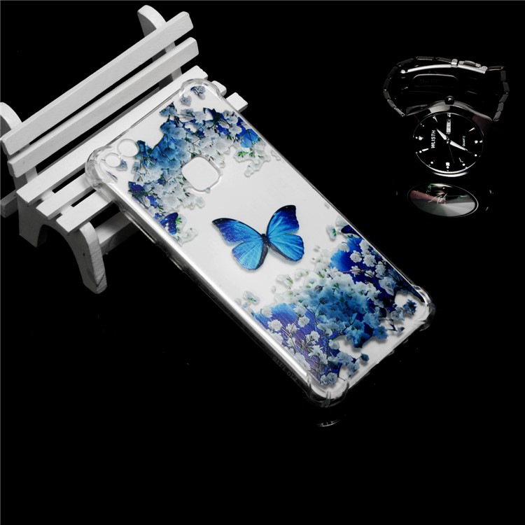 For Huawei P10 Lite Pattern Printing Soft TPU Case Accessory - Butterfly and Flower-6