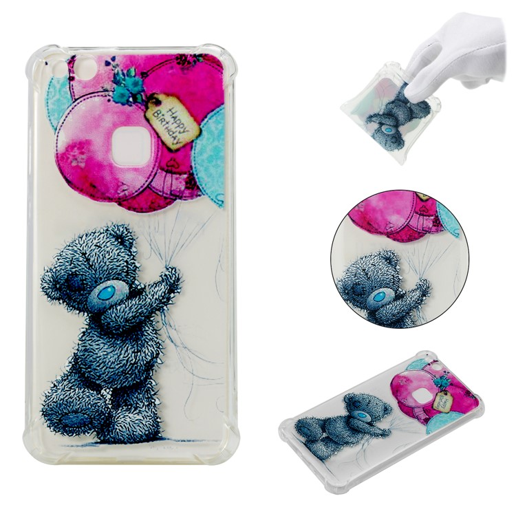 Pattern Printing TPU Lightweight Cover Case for Huawei P10 Lite - Bear and Balloon-1