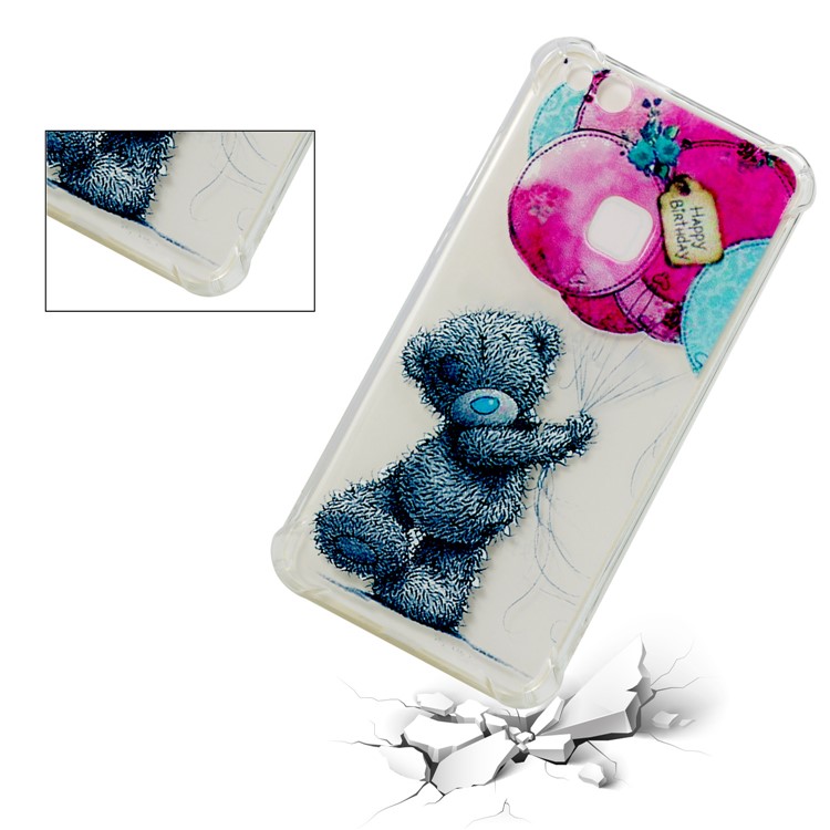 Pattern Printing TPU Lightweight Cover Case for Huawei P10 Lite - Bear and Balloon-3