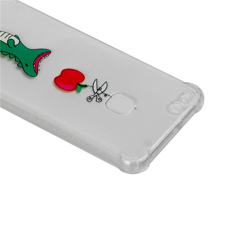 Patterned Flexible TPU Protective Shell Case for Huawei P10 Lite - Dinosaur Eating Apple-4