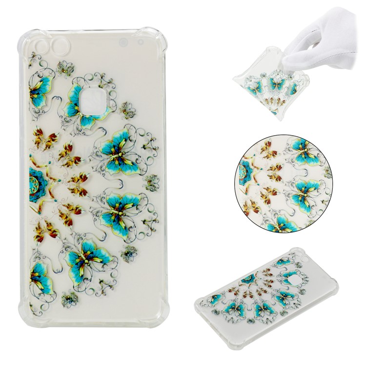 Pattern Printing Flexible TPU Casing for Huawei P10 Lite - Butterflies-1