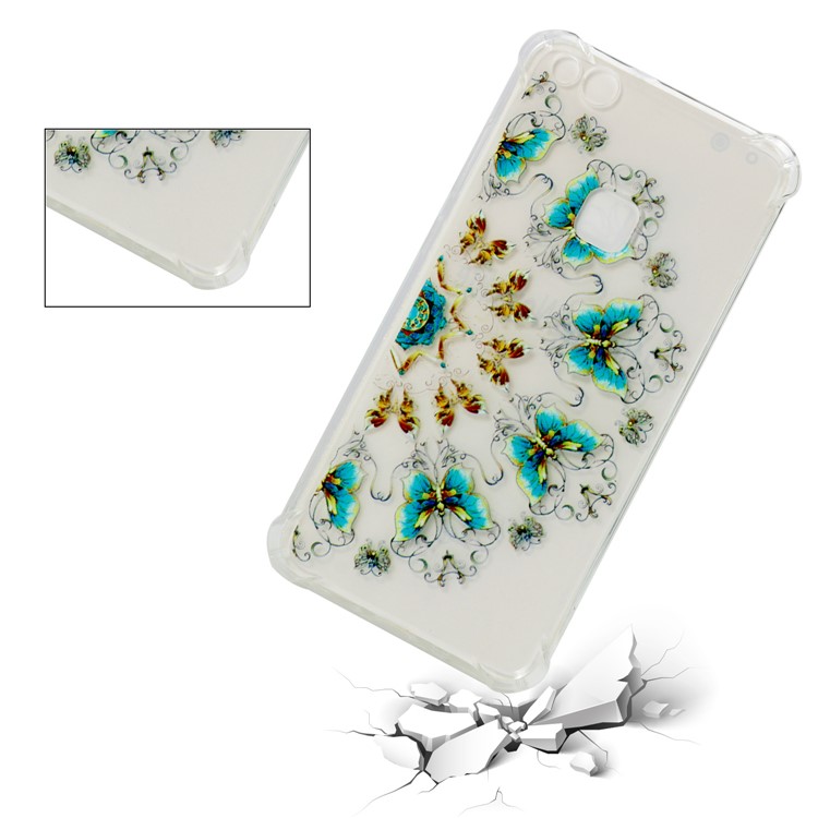 Pattern Printing Flexible TPU Casing for Huawei P10 Lite - Butterflies-3