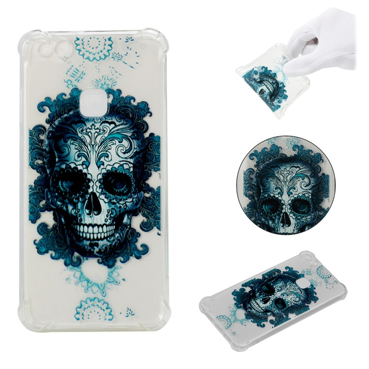 For Huawei P10 Lite Pattern Printing TPU Phone Thin Cover - Skull-1