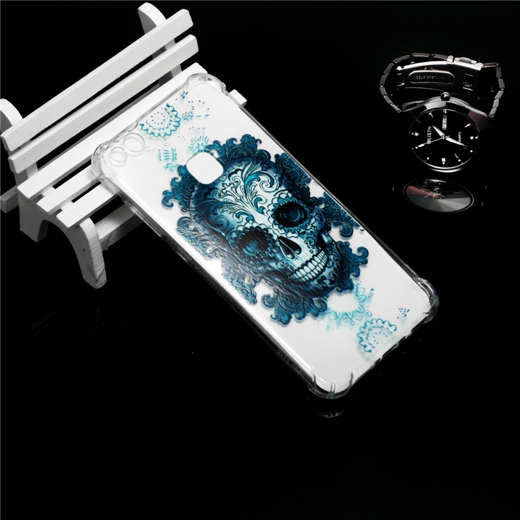 For Huawei P10 Lite Pattern Printing TPU Phone Thin Cover - Skull-6