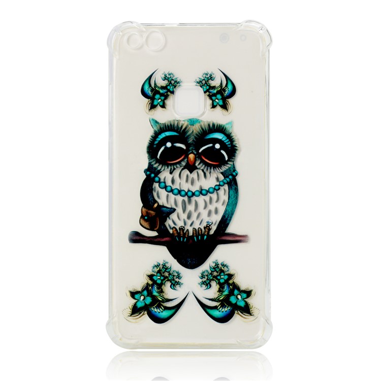 For Huawei P10 Lite Patterned Flexible TPU Lightweight Accessory Case - Blue Owl-2