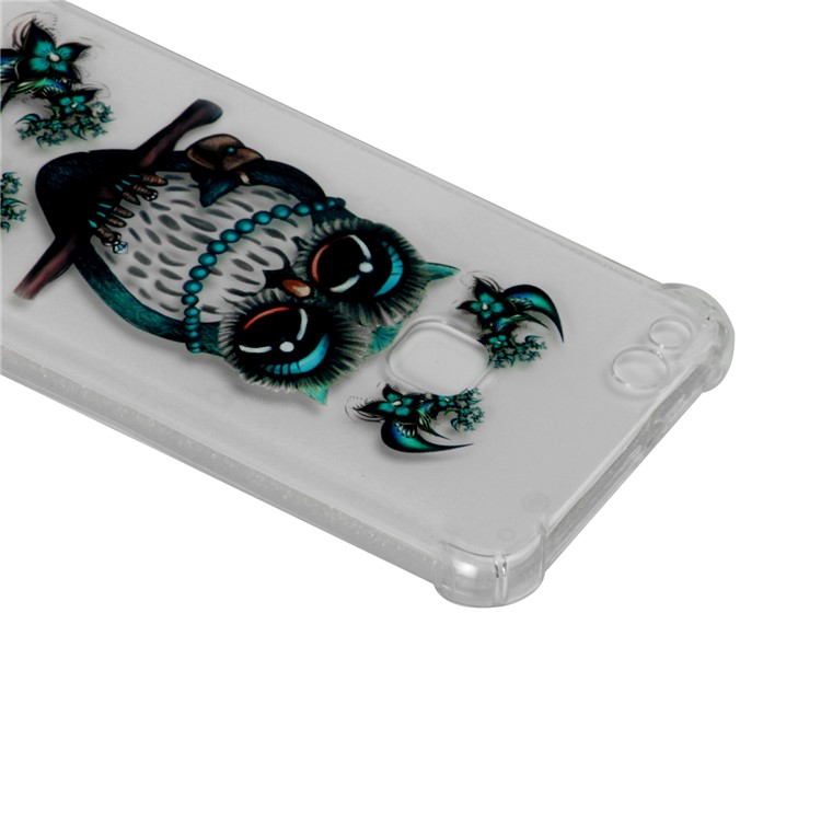 For Huawei P10 Lite Patterned Flexible TPU Lightweight Accessory Case - Blue Owl-4