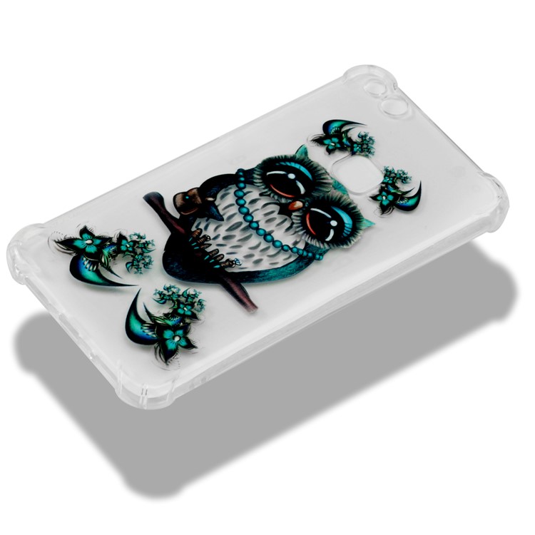 For Huawei P10 Lite Patterned Flexible TPU Lightweight Accessory Case - Blue Owl-5