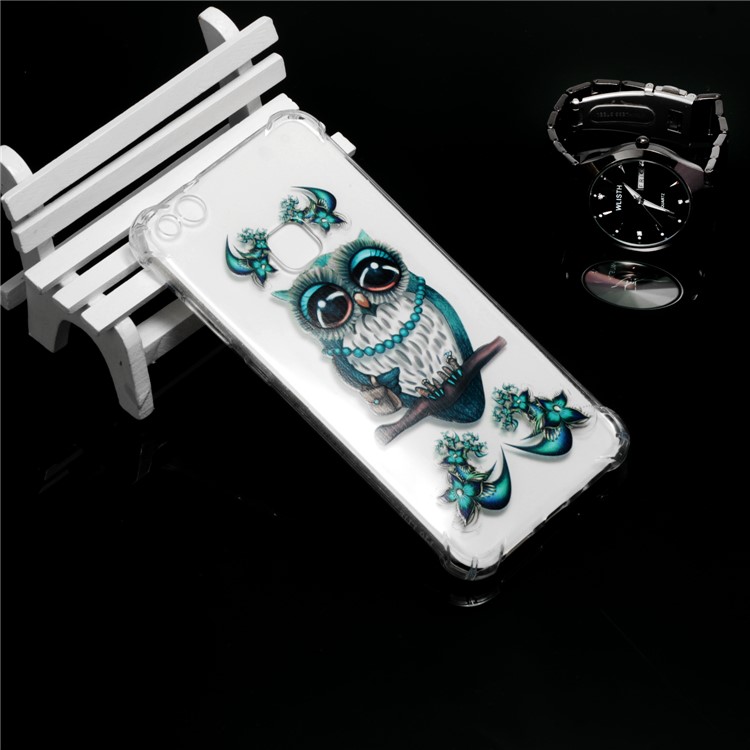 For Huawei P10 Lite Patterned Flexible TPU Lightweight Accessory Case - Blue Owl-6