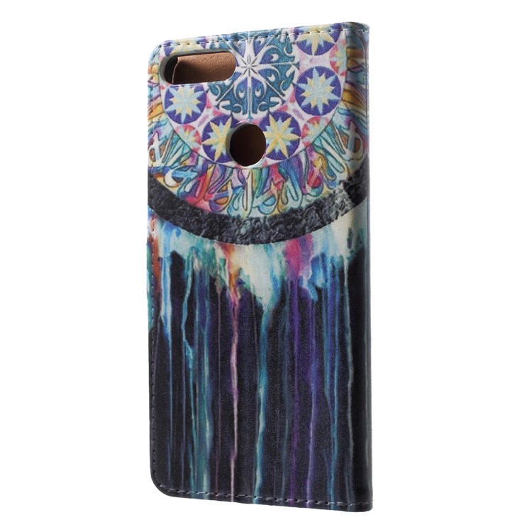 For Huawei P Smart / Enjoy 7S Pattern Printing PU Leather Stand Wallet Mobile Cover - Dream Catcher-2