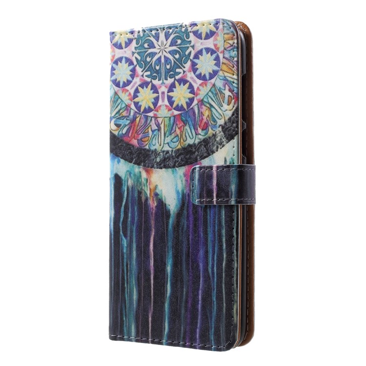 For Huawei P Smart / Enjoy 7S Pattern Printing PU Leather Stand Wallet Mobile Cover - Dream Catcher-3