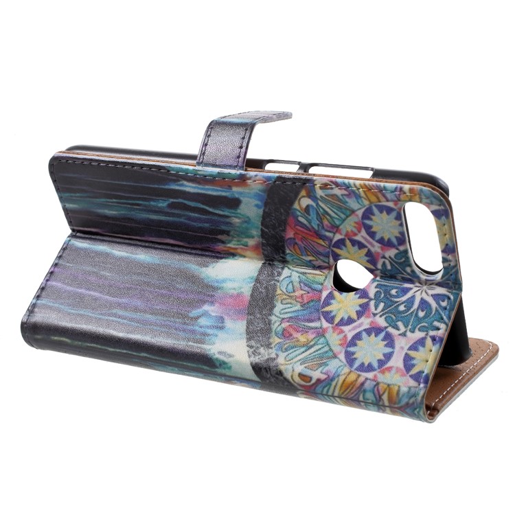For Huawei P Smart / Enjoy 7S Pattern Printing PU Leather Stand Wallet Mobile Cover - Dream Catcher-4