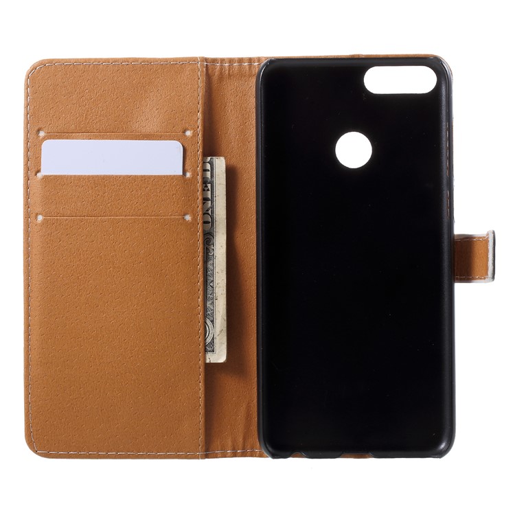 For Huawei P Smart / Enjoy 7S Pattern Printing PU Leather Stand Wallet Mobile Cover - Dream Catcher-5