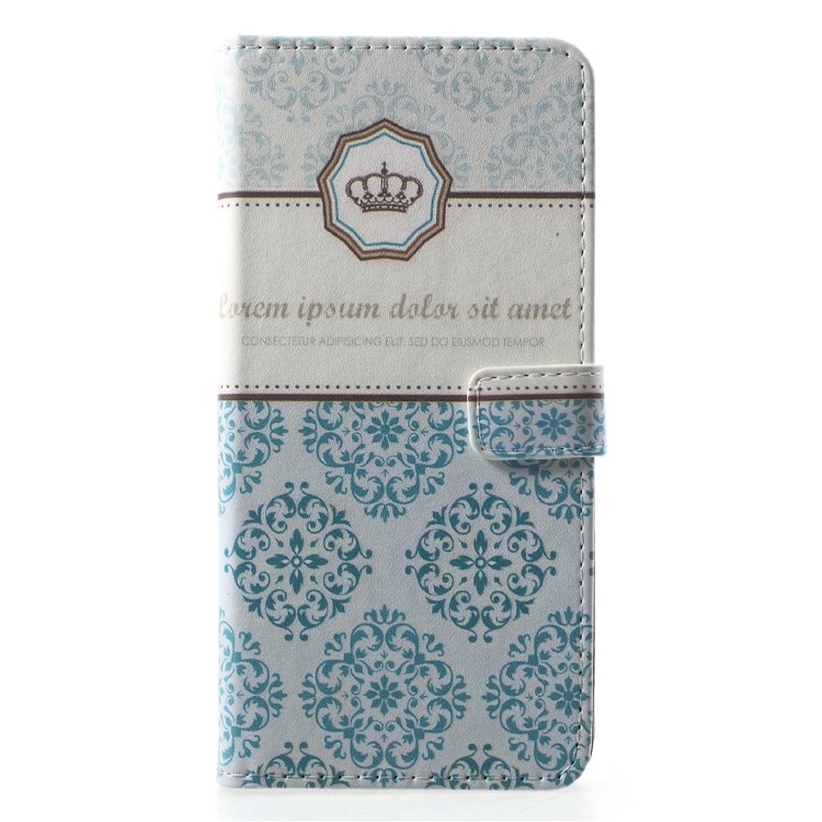 For Huawei P Smart / Enjoy 7S Patterned Leather Stand Cellphone Casing with Card Holders - Damask Flower-1