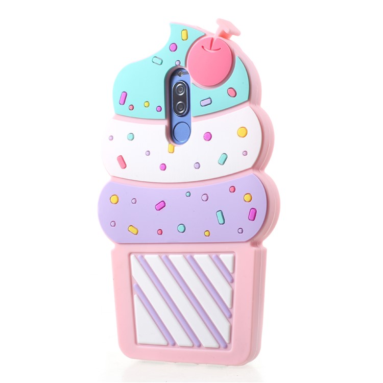3D Cherry Ice Cream Soft Silicone Case for Huawei Mate 10 Lite / nova 2i / Maimang 6 / Honor 9i (India) - Pink-3