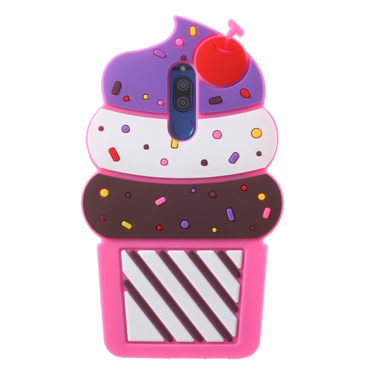 3D Cherry Ice Cream Silicone Cover Shell for Huawei Mate 10 Lite / nova 2i / Maimang 6 / Honor 9i (India) - Rose-1