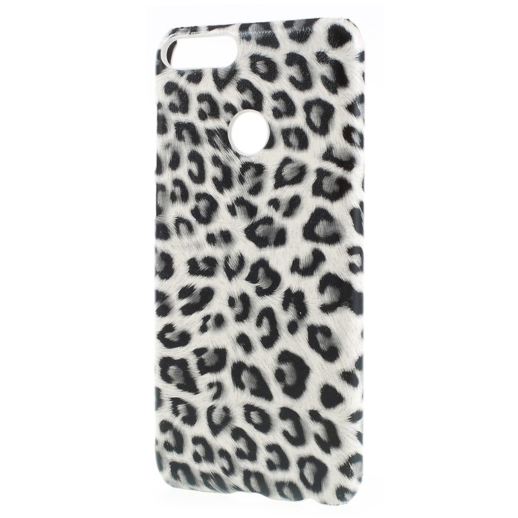 PU Leather Coated Plastic Phone Cover for Huawei P Smart/Enjoy 7S - Leopard Texture-2