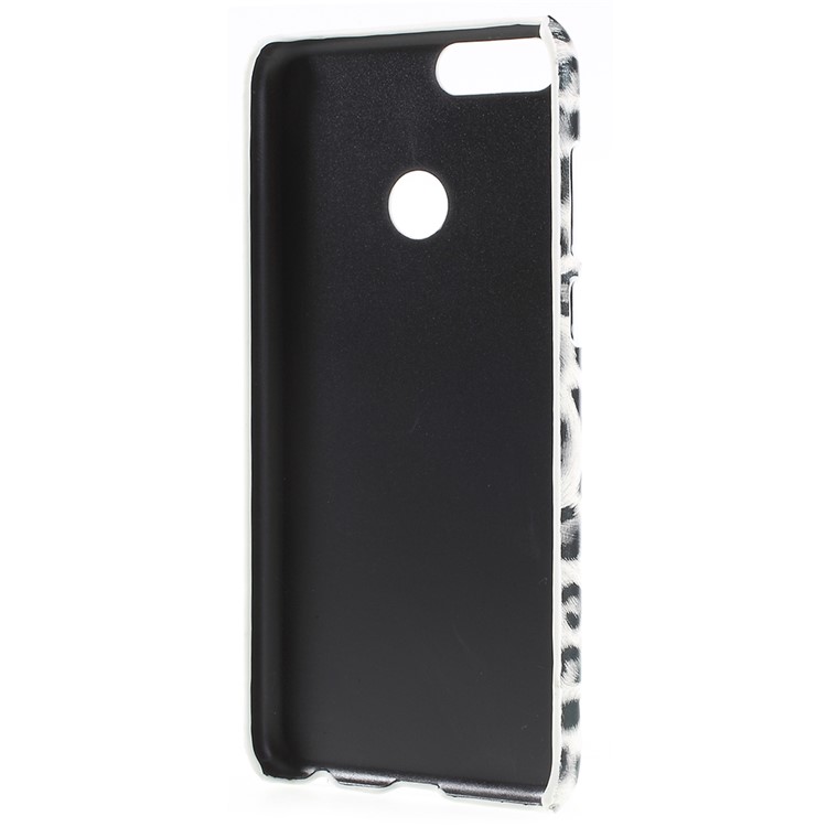 PU Leather Coated Plastic Phone Cover for Huawei P Smart/Enjoy 7S - Leopard Texture-3