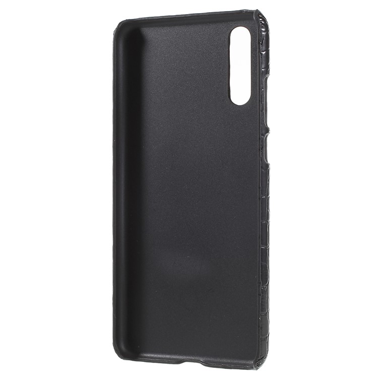 PU Leather Coated PC Cell Phone Cover for Huawei P20 - Black Crocodile Texture-6